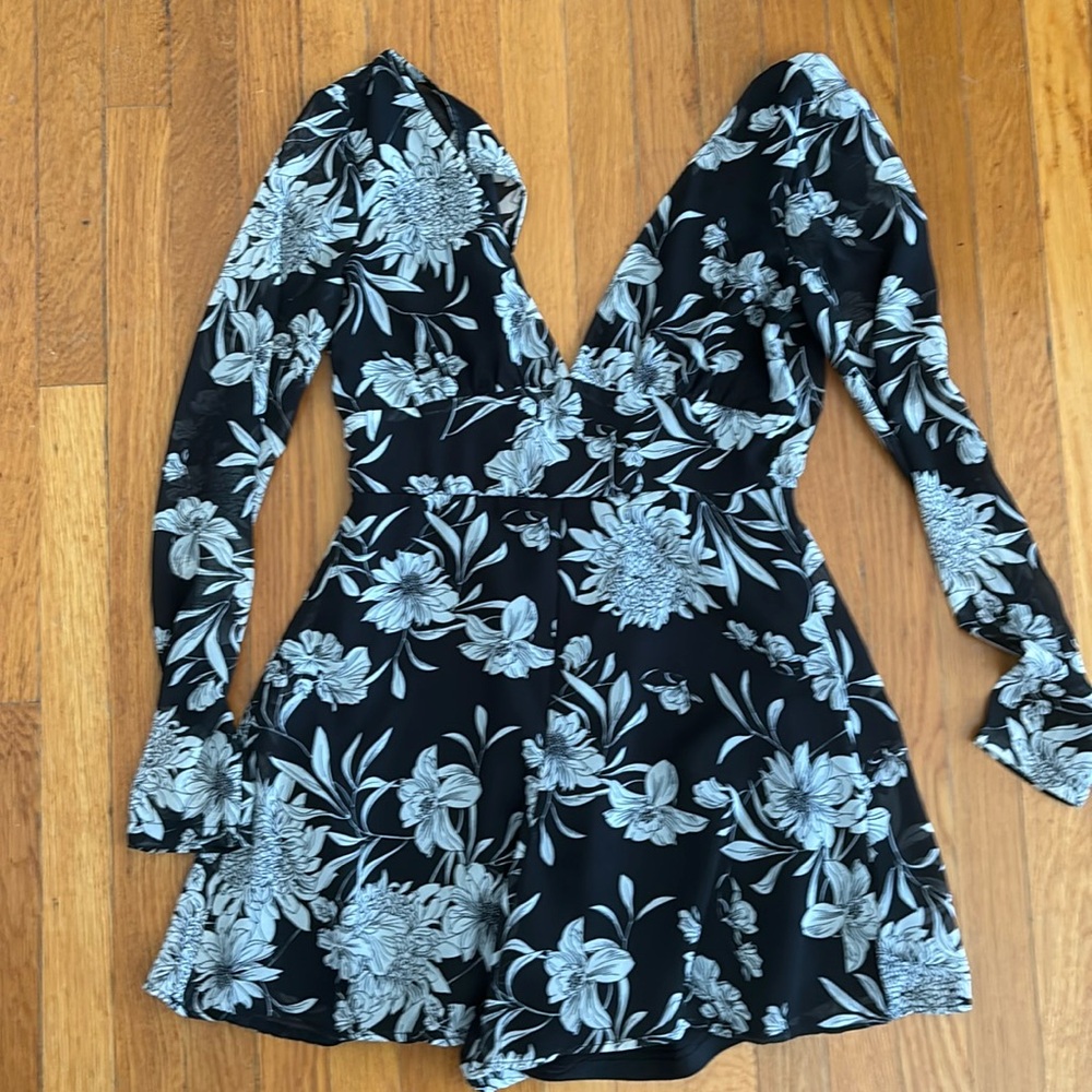 Urban outfitters shorts romper. Size s. Black and white floral